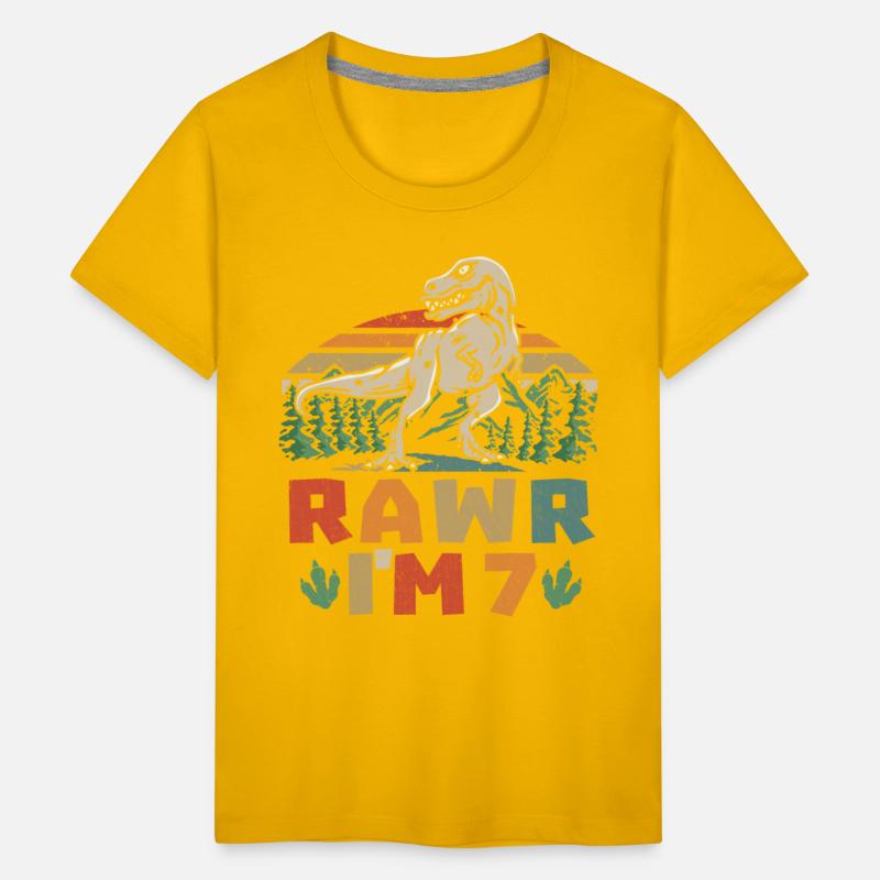 7th Birthday Dinosaur T Rex Rawr I'm 7 For Boys