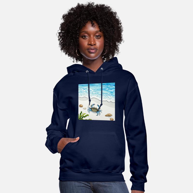 Blue Crab Beach Scene Art Tee