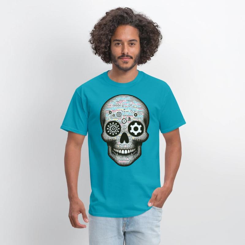 Code Master Skull Tee Programmer's Digital Matrix