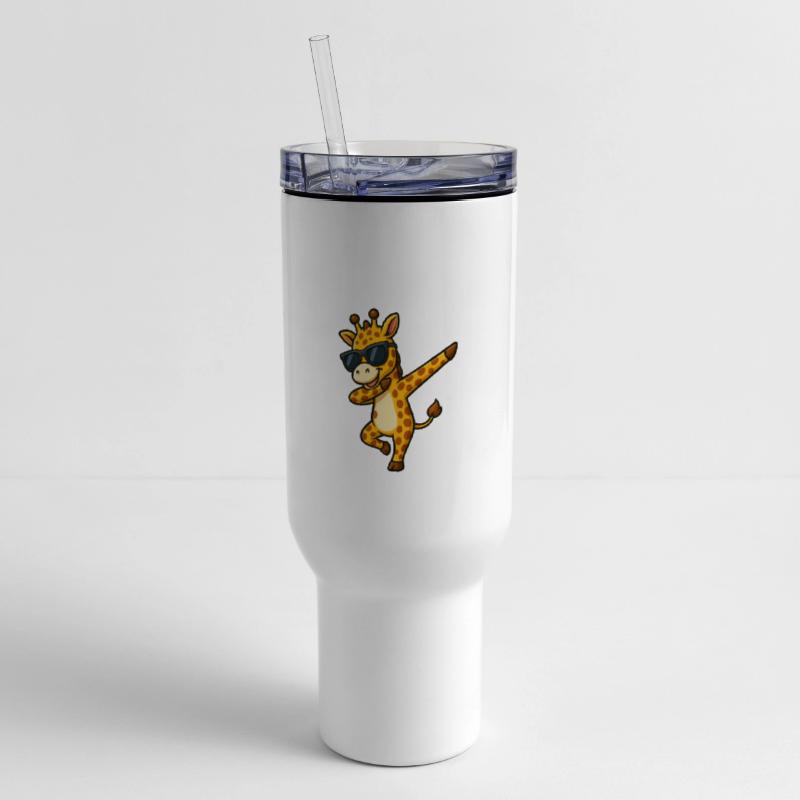 Cool giraffe dabbing with sunglasses summer Africa