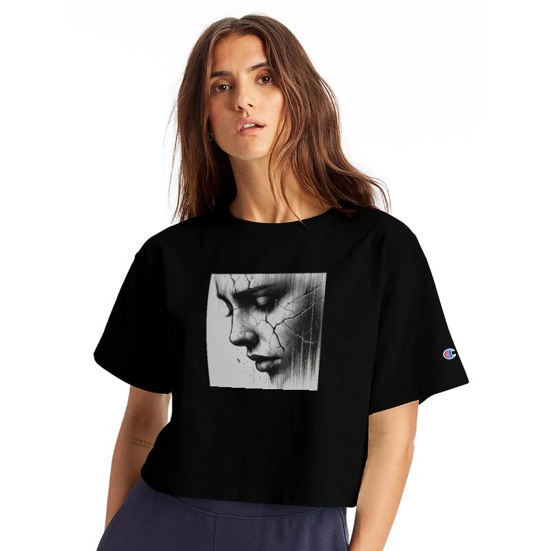 Cracked Portrait – Emotional Black & White Art