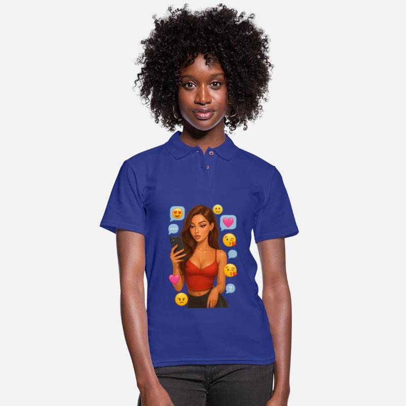 Flirty Girl Texting with Emojis - Chat Vibes Tee