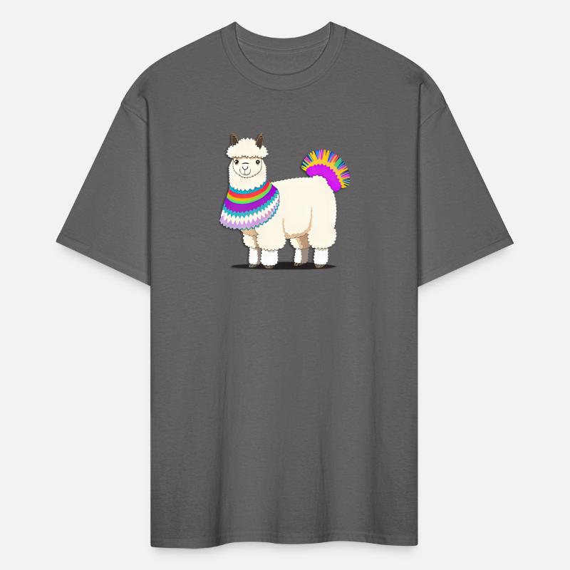 Fluffy Alpaca With A Colorful Saddle