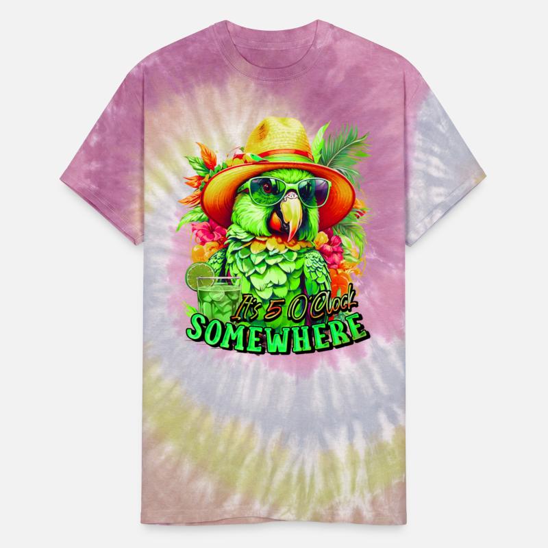 Green Chubby Parrot It s 5 o'clock Somewhere