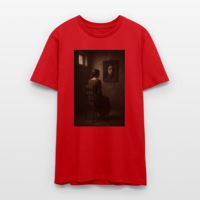 Melancholy Mirror Portrait – Sepia Art Print