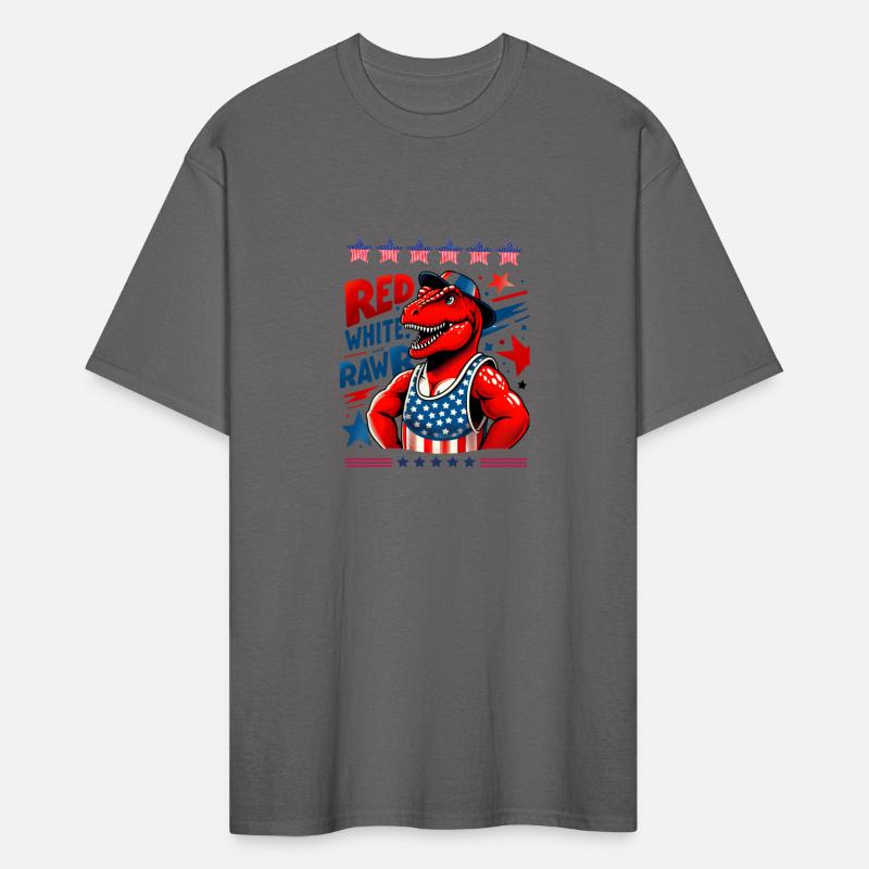 Patriotic Dinosaur T-Shirt American Flag Design