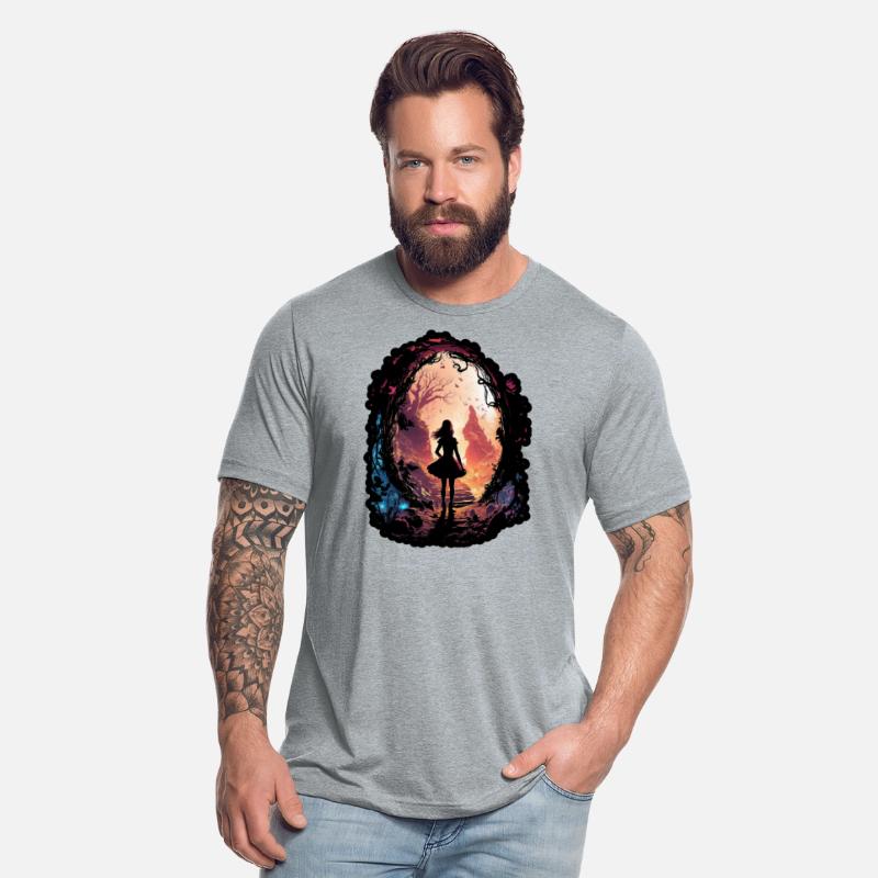 Surreal world girl with fairy dress world mystery