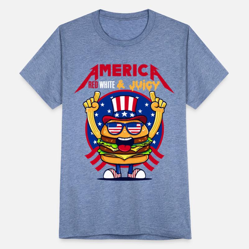 4th Of July Patriotic Red White n Juicy Hamburger