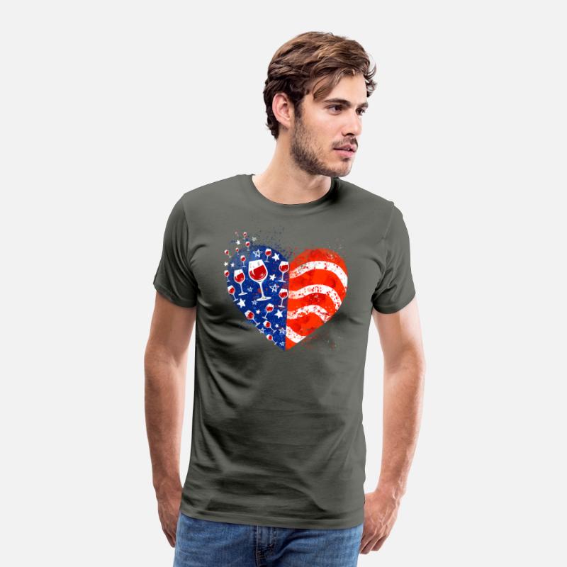 4th Of July Wine Glasses Heart American Flag