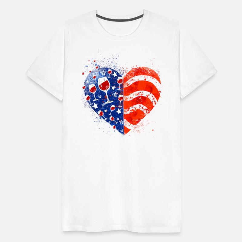 4th Of July Wine Glasses Heart American Flag