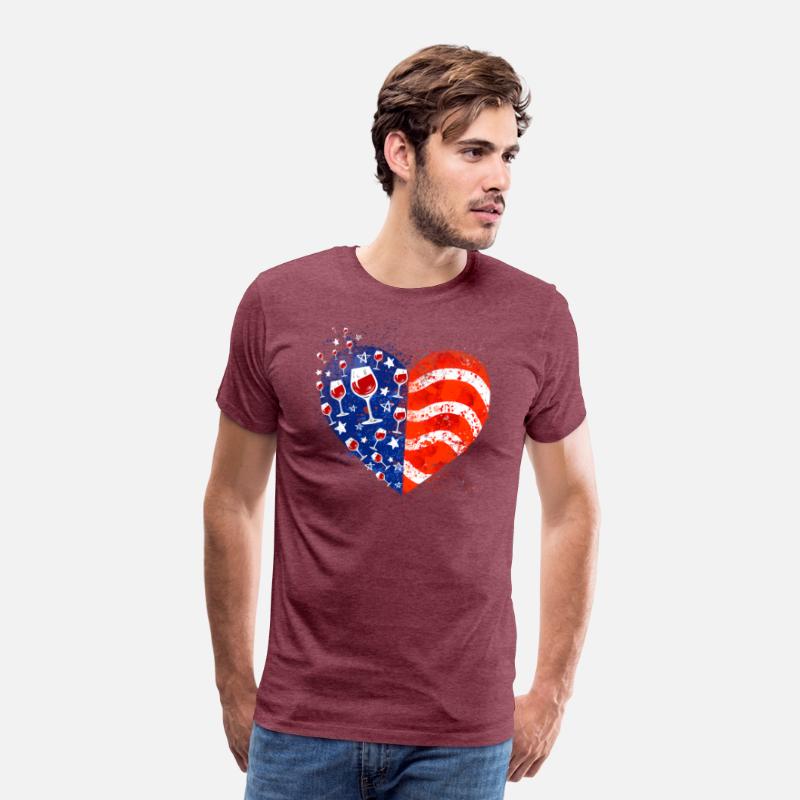 4th Of July Wine Glasses Heart American Flag