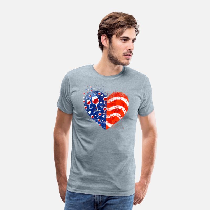 4th Of July Wine Glasses Heart American Flag