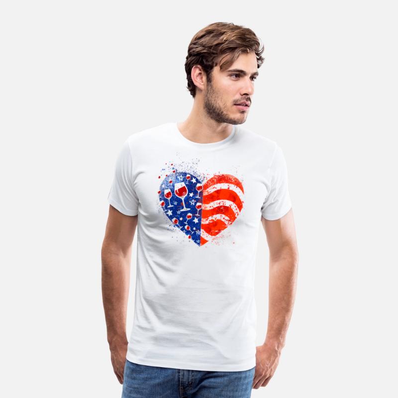 4th Of July Wine Glasses Heart American Flag
