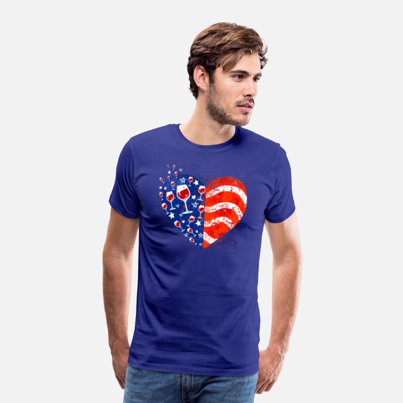 4th Of July Wine Glasses Heart American Flag