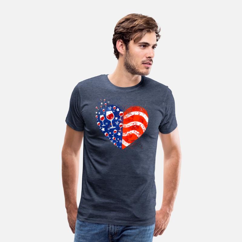 4th Of July Wine Glasses Heart American Flag