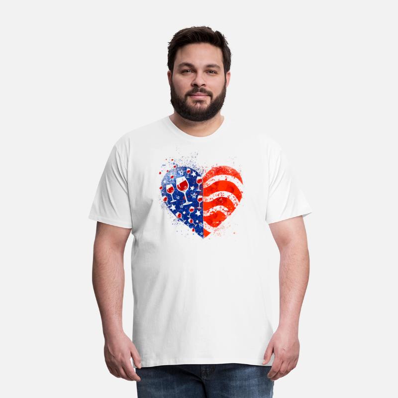 4th Of July Wine Glasses Heart American Flag