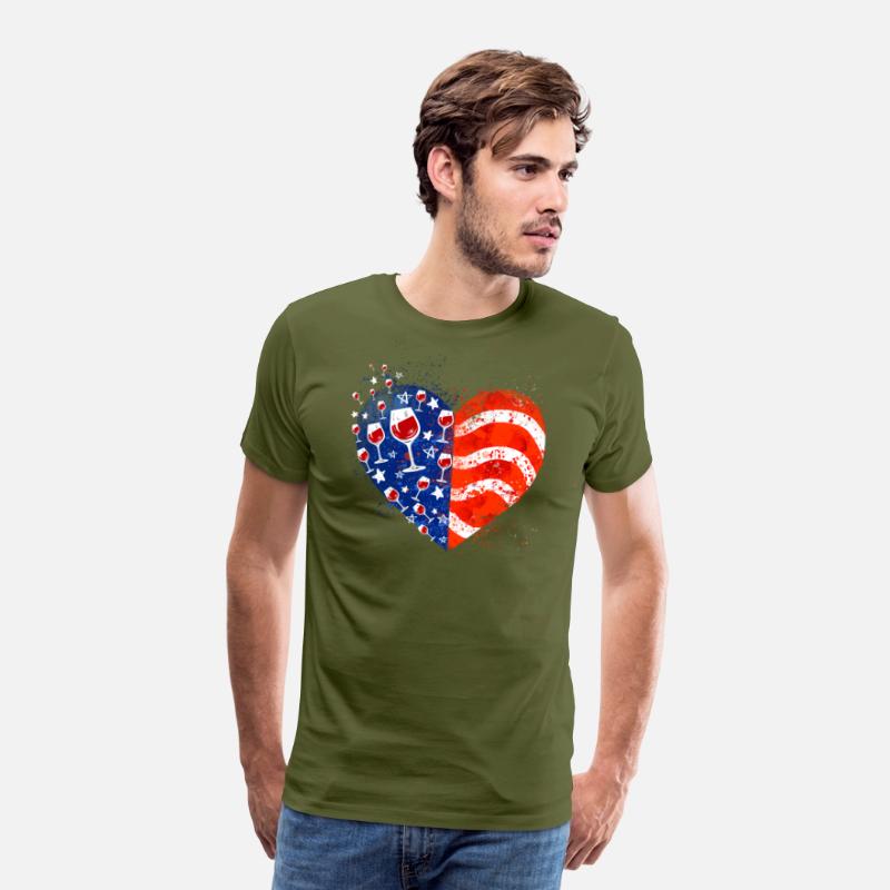 4th Of July Wine Glasses Heart American Flag