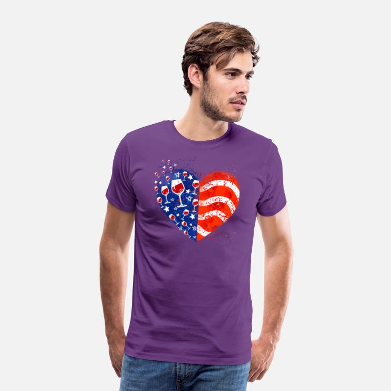 4th Of July Wine Glasses Heart American Flag
