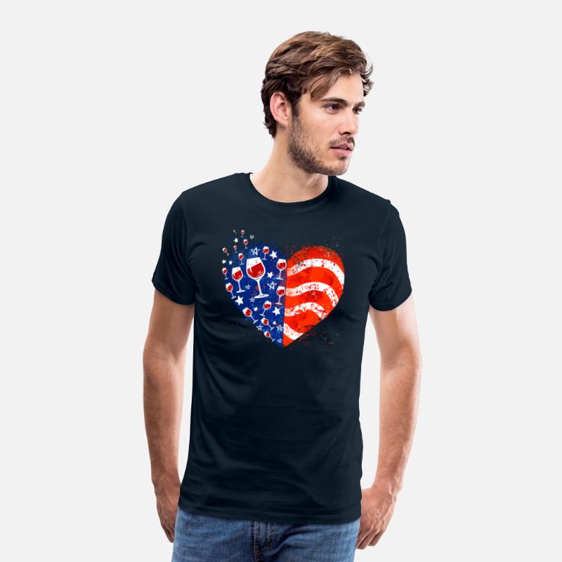 4th Of July Wine Glasses Heart American Flag