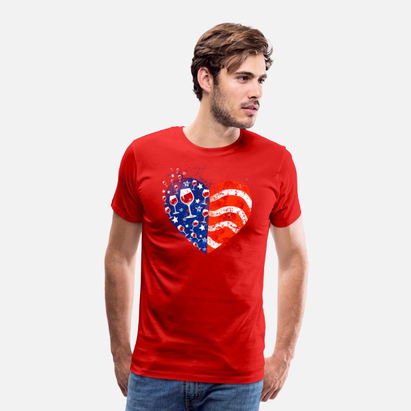 4th Of July Wine Glasses Heart American Flag