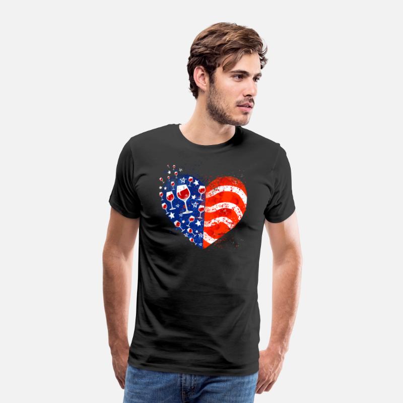 4th Of July Wine Glasses Heart American Flag