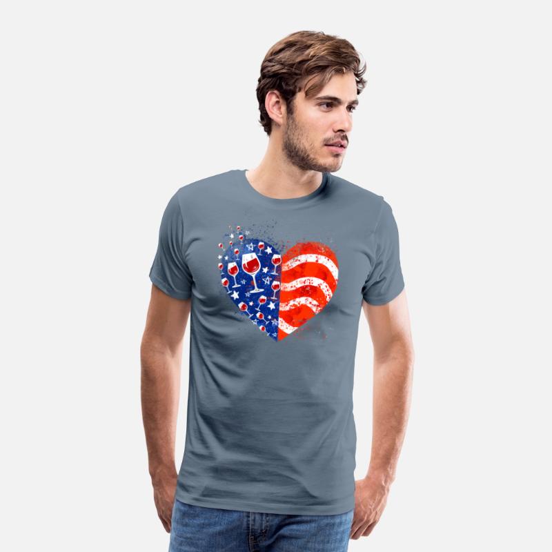4th Of July Wine Glasses Heart American Flag