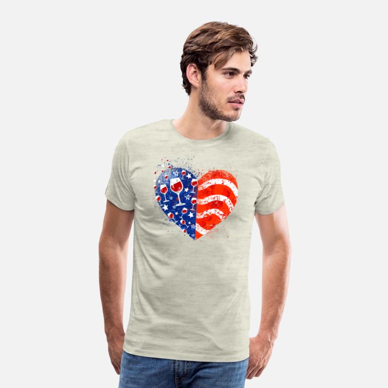 4th Of July Wine Glasses Heart American Flag
