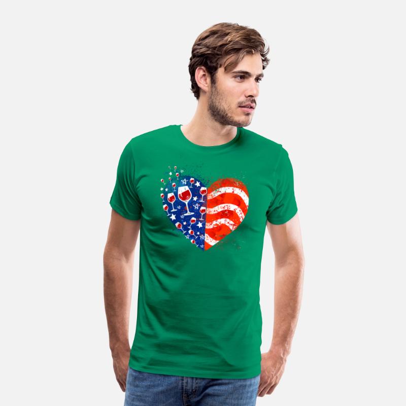 4th Of July Wine Glasses Heart American Flag