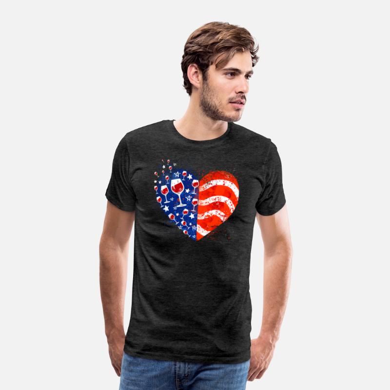 4th Of July Wine Glasses Heart American Flag