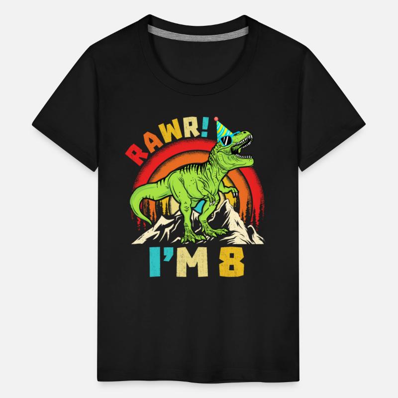 8th Birthday Dinosaur T Rex Rawr I'm 8 For Boys