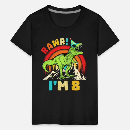 8th Birthday Dinosaur T Rex Rawr I'm 8 For Boys