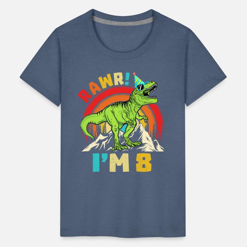 8th Birthday Dinosaur T Rex Rawr I'm 8 For Boys