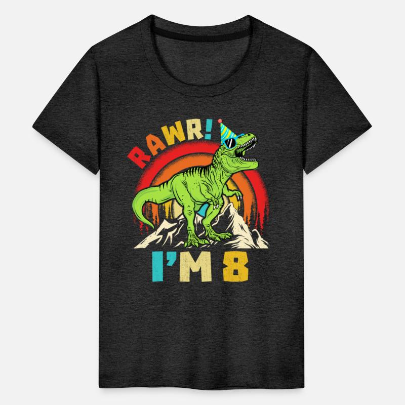 8th Birthday Dinosaur T Rex Rawr I'm 8 For Boys