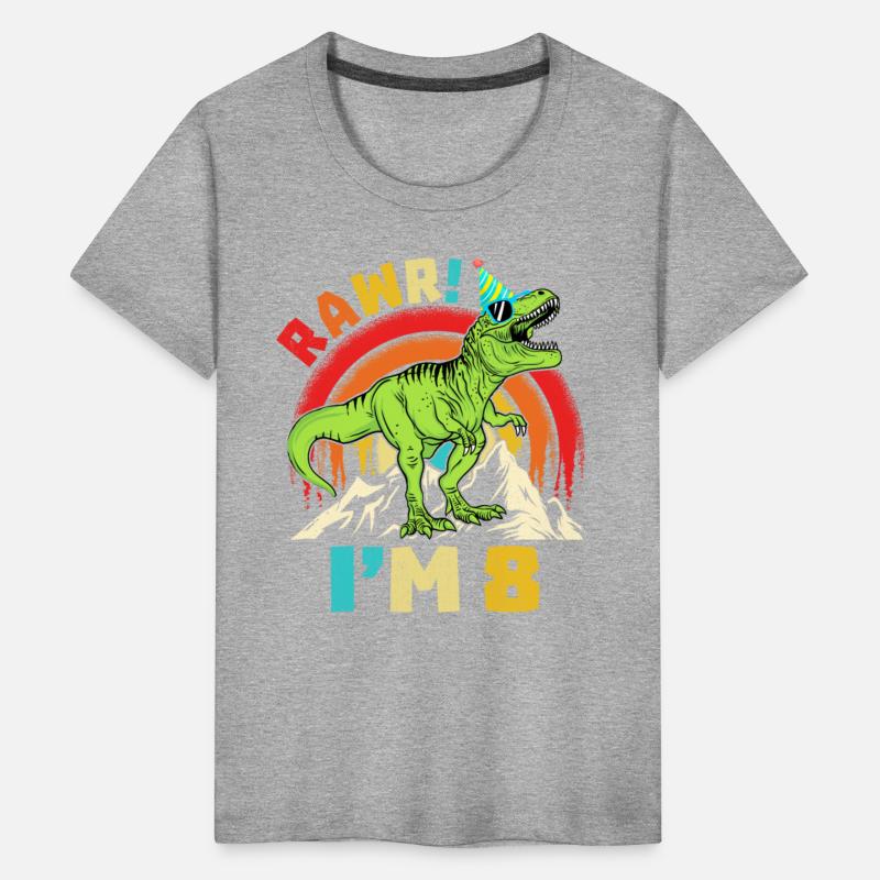 8th Birthday Dinosaur T Rex Rawr I'm 8 For Boys