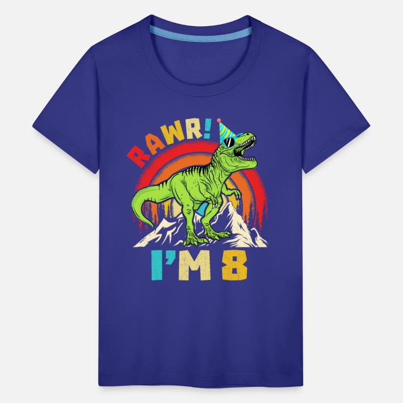 8th Birthday Dinosaur T Rex Rawr I'm 8 For Boys