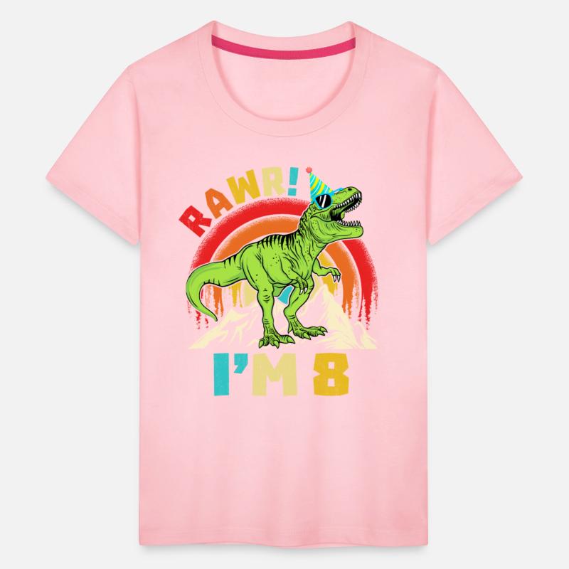 8th Birthday Dinosaur T Rex Rawr I'm 8 For Boys