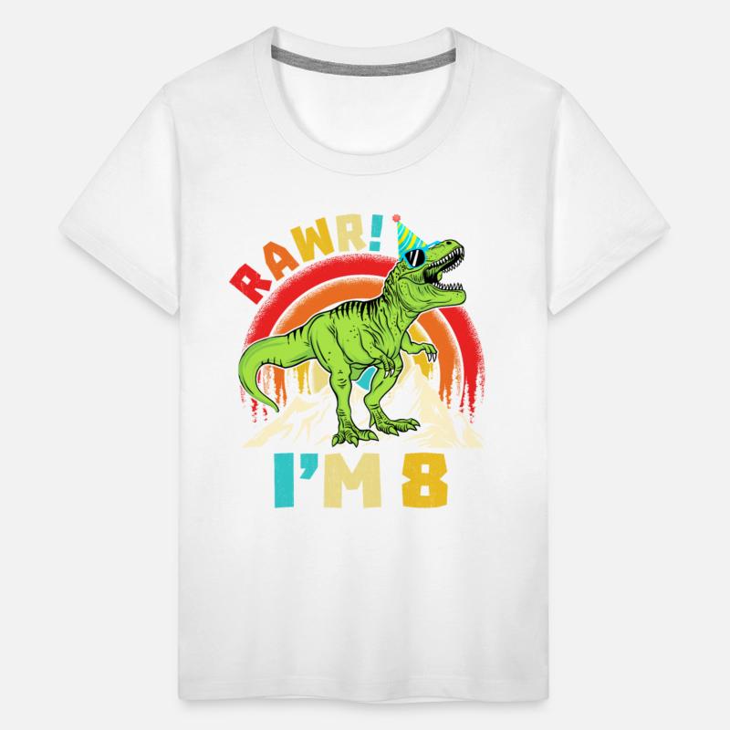 8th Birthday Dinosaur T Rex Rawr I'm 8 For Boys