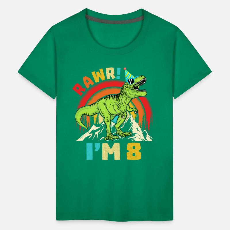 8th Birthday Dinosaur T Rex Rawr I'm 8 For Boys