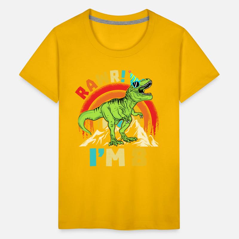 8th Birthday Dinosaur T Rex Rawr I'm 8 For Boys