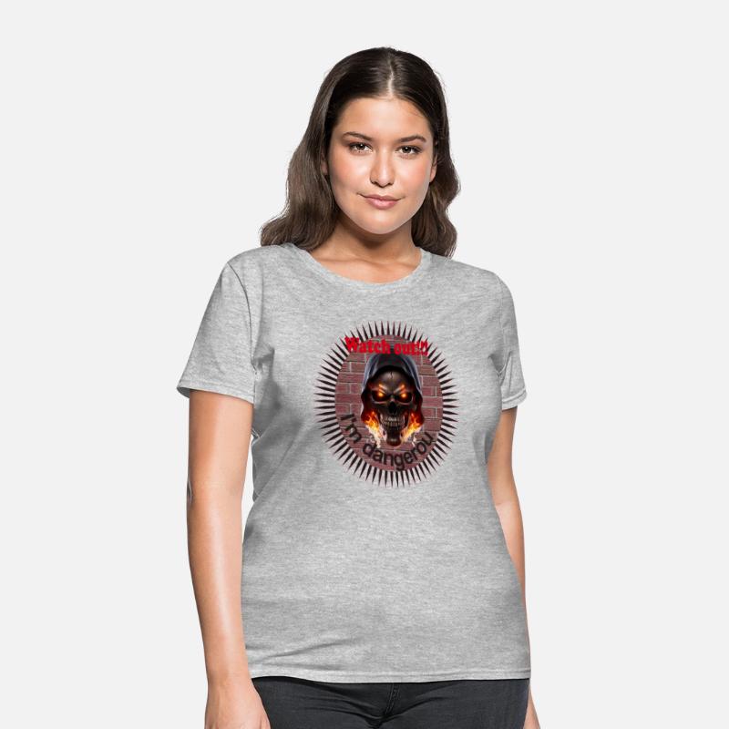 A fantasy image of a dangerous fiery skull