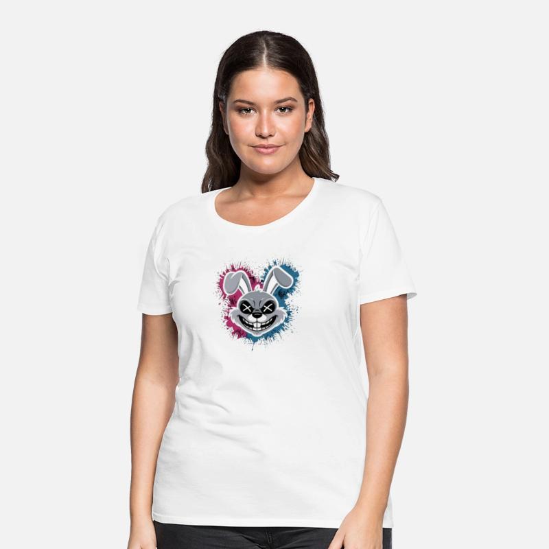 A stylized illustration of a rabbit head