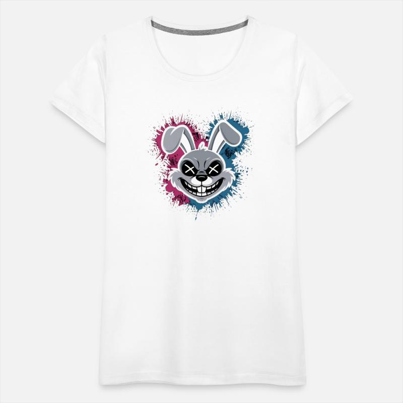 A stylized illustration of a rabbit head