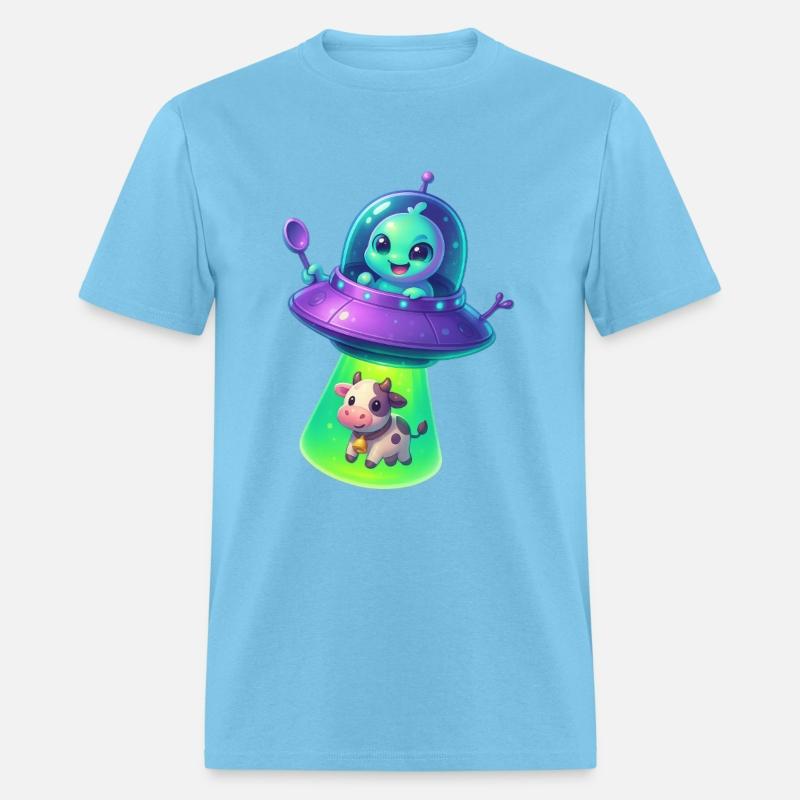 Adorable Alien Abduction Cartoon – Cute UFO & Cow