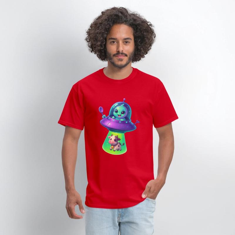 Adorable Alien Abduction Cartoon – Cute UFO & Cow