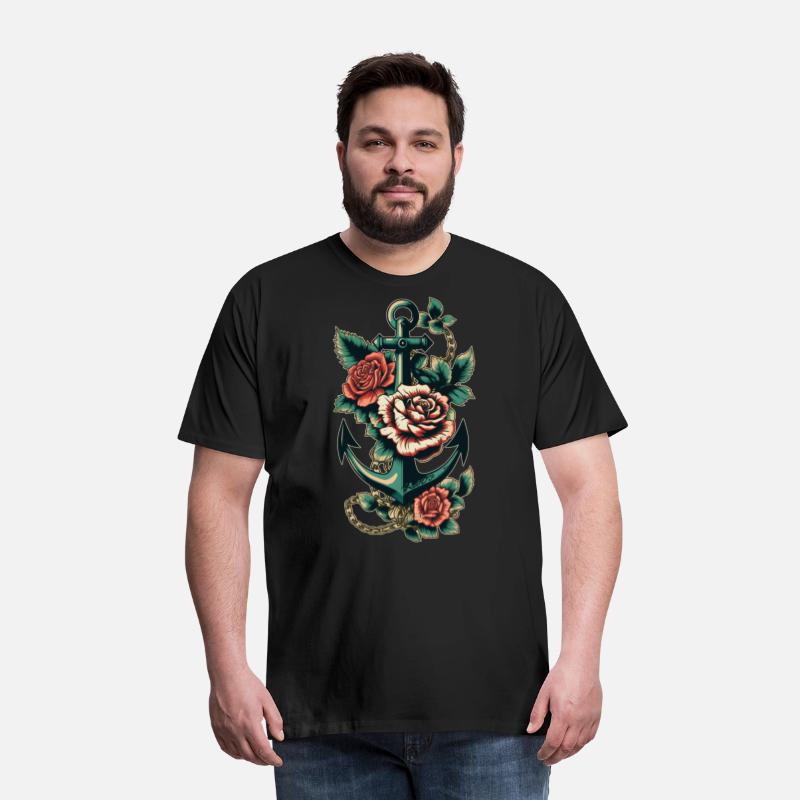 Anchor Roses Tattoo Sailor Nautical Water Ship