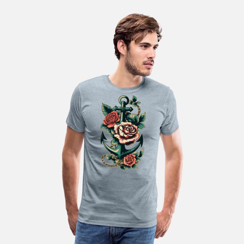 Anchor Roses Tattoo Sailor Nautical Water Ship