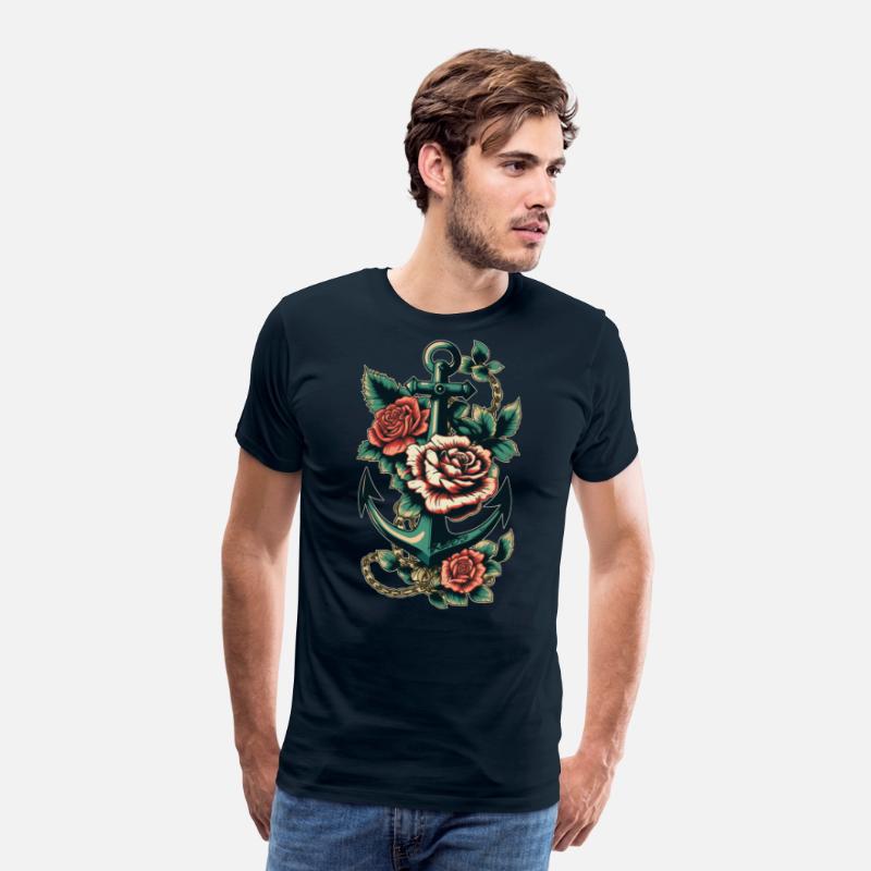 Anchor Roses Tattoo Sailor Nautical Water Ship