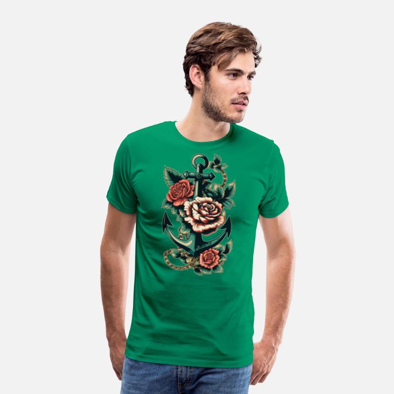 Anchor Roses Tattoo Sailor Nautical Water Ship