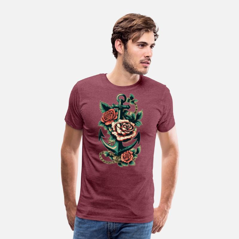 Anchor Roses Tattoo Sailor Nautical Water Ship
