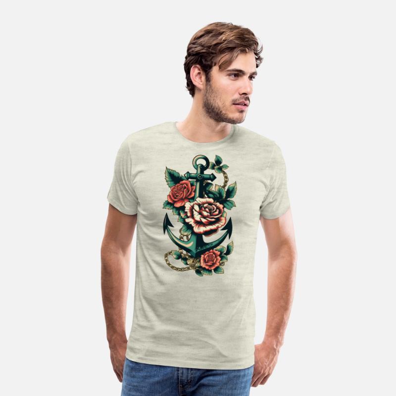 Anchor Roses Tattoo Sailor Nautical Water Ship